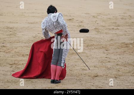 Madrid, Spanien. September 2024. Stierkämpfer Isaac Fonseca während des Stierkampfes von Corrida de Toros auf der Plaza de las Ventas in Madrid, 22. September 2024 Spanien Credit: SIPA USA/Alamy Live News Stockfoto