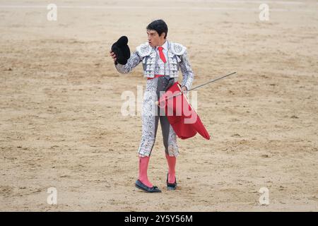 Madrid, Spanien. September 2024. Stierkämpfer Isaac Fonseca während des Stierkampfes von Corrida de Toros auf der Plaza de las Ventas in Madrid, 22. September 2024 Spanien Credit: SIPA USA/Alamy Live News Stockfoto