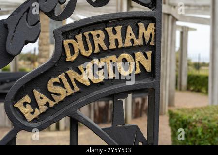 Easington Colliery, County Durham, Großbritannien. Grube Disaster Memorial Garden in der ehemaligen Kohlebergbaustadt. Stockfoto