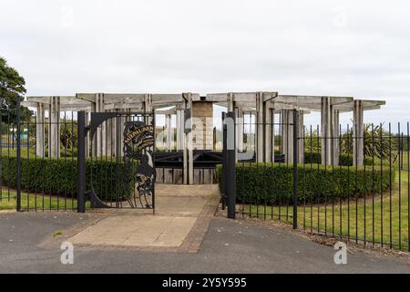 Easington Colliery, County Durham, Großbritannien. Grube Disaster Memorial Garden in der ehemaligen Kohlebergbaustadt. Stockfoto