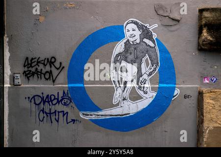 Paris, Frankreich. September 2024. Dans le quartier de la Butte aux Cailles, le Street Artiste Atomist a été inspiré par les JO Paris 2024. Foto: Denis Prezat/ABACAPRESS. COM Credit: Abaca Press/Alamy Live News Stockfoto