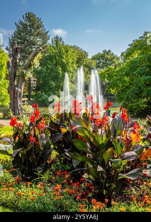 Wunderschöne pulsierende Landschaft in Jephson Gardens, Leamington Spa, Großbritannien. Stockfoto