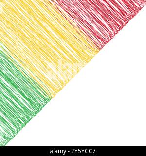 Mali Unabhängigkeitstag 22. september. Scribble Stil Mali Flagge Vektor Hintergrund. Poster, Karte, Banner. Kopierbereich. Stock Vektor
