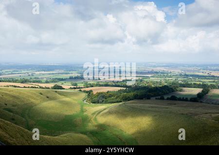 Der Krippe aus White Horse Hill, Uffington. Oxfordshire, Großbritannien. Stockfoto