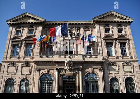 Marseille, Frankreich. September 2024. Das Rathaus von Marseille öffnet seine Türen anlässlich der 41. Ausgabe der Europäischen Tage des Kulturerbes für die Öffentlichkeit. (Foto: Gerard Bottino/SOPA Images/SIPA USA) Credit: SIPA USA/Alamy Live News Stockfoto