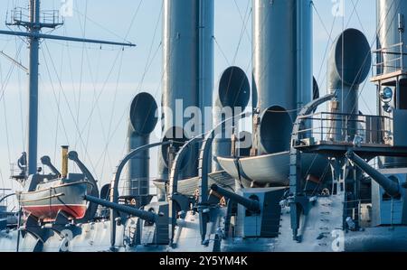 Fragment eines alten Dampfschiffes, Vintage Marinehintergrund Stockfoto