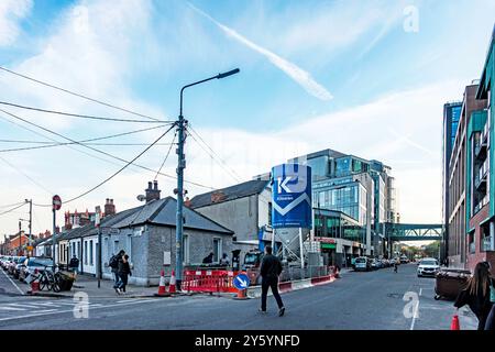 Barrow Street in Dublin, Irland. Sitz eines Teils von Google in Dublin. Stockfoto