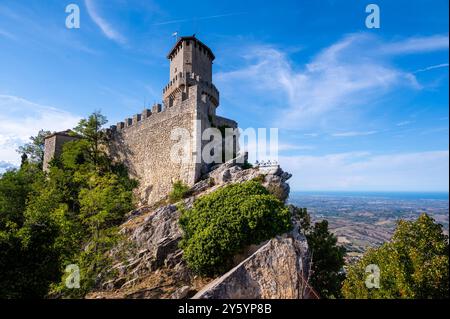 Die Festung Guaita ist der älteste und berühmteste Turm in San Marino. Stockfoto