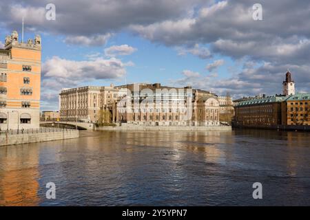 Stockholm, Schweden. 15. April 2024 - Parlamentsgebäude Stockfoto