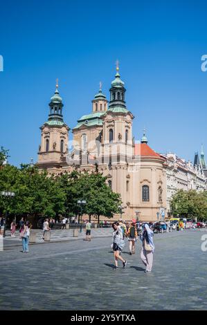 Nikolaikirche im historischen Zentrum von Prag Stockfoto