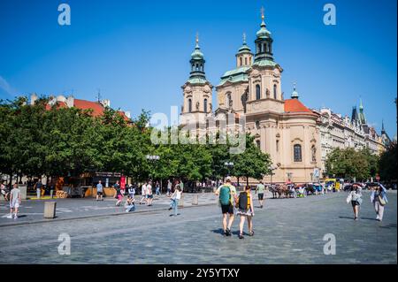 Nikolaikirche im historischen Zentrum von Prag Stockfoto