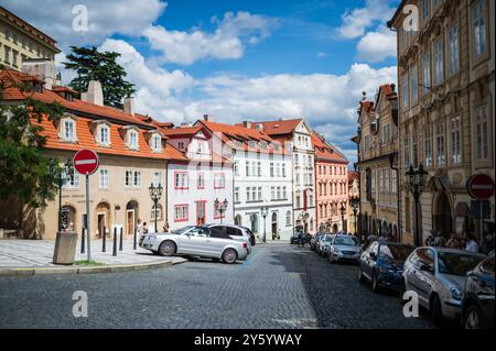 Straßen rund um das Burgviertel in Prag Stockfoto