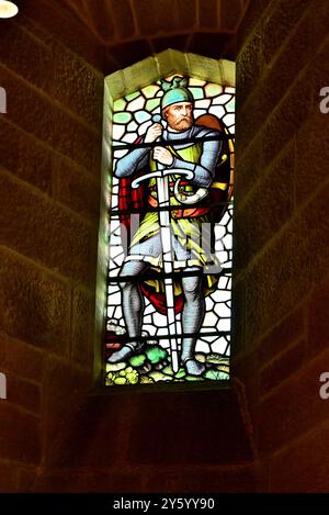 In Schottland - William Wallace - Buntglasfenster im National Wallace Monument, Sterling Stockfoto