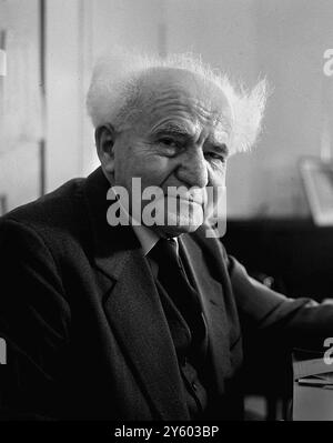 David Ben Gurion. Porträt eines der Hauptgründer des Staates Israel und seines ersten Premierministers David Ben-Gurion (1886–1973) im Jahr 1960 Stockfoto