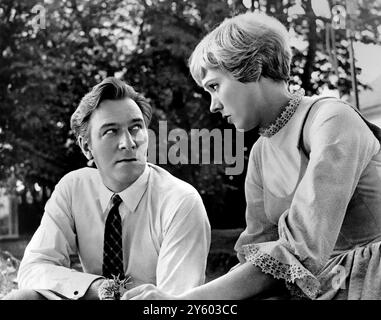 Der Sound der Musik. Christopher Plummer und Julie Andrews als Drehort für den Film The Sound of Music in Salzburg, 1964 Stockfoto