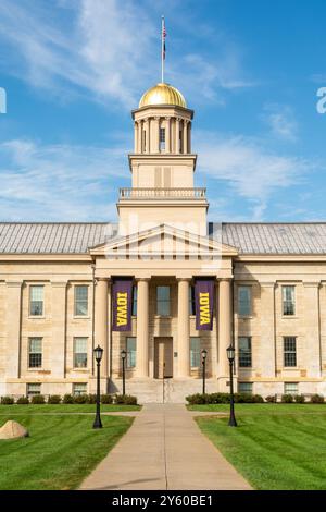 Das alte Kapitolgebäude und Museum in Iowa City, Iowa, USA. Stockfoto