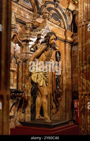 Die Kathedrale von Santa Maria di See, oder die Kathedrale von Sevilla, ist die größte gotische Kathedrale der Welt und gehört zum UNESCO-Weltkulturerbe in Spanien Stockfoto