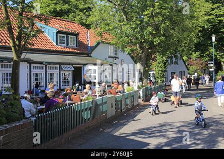 Teestube auf Spiekeroog, Ostfriesische Insel, Niedersachsen, Bundesrepublik Deutschland, Ostfriesland, Niedersachsen, Bundesrepublik Deutschland Stockfoto