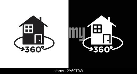 360 Grad Haus Symbol Vektor-Logo Set Sammlung oder Bündel Pack Gruppe Stock Vektor