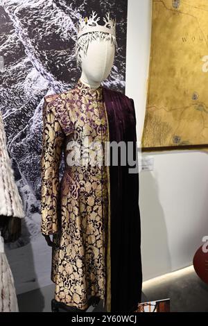 Joffrey Baratheon (Jack Gleeson) Purple and Gold Ensemble aus Game of Thrones (HBO Original 2011-2019, Staffel 2) Stockfoto