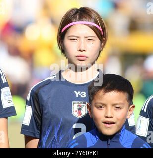 Bogota, Kolumbien. September 2024. Nana Kashimura. Japan beim Endspiel der FIFA U-20-Frauen-Weltmeisterschaft Kolumbien 2024 zwischen Korea DPR und Japan am 22. September 2024 im Estadio El Campin in Bogota, Kolumbien. (Kreditbild: © Daniel Garzon Herazo/ZUMA Press Wire) NUR REDAKTIONELLE VERWENDUNG! Nicht für kommerzielle ZWECKE! Stockfoto