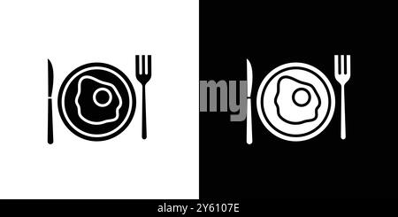 Ei auf Platte Symbol Vektor Logo Set Sammlung oder Bündelpackung Gruppe Stock Vektor