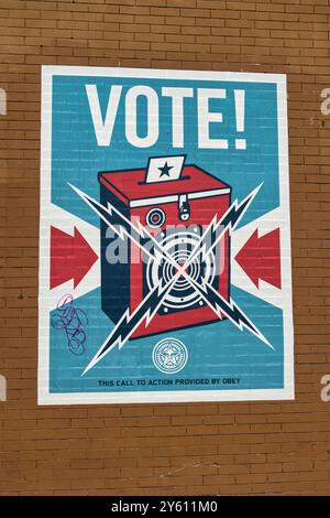 Gehen Sie raus, um das gemalte Wandgemälde Columbus Ohio USA 2024 zu wählen Stockfoto