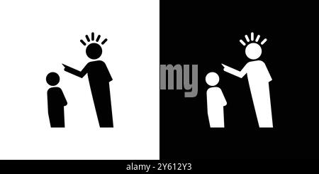 Eltern, die untergeordnetes Symbol Vektor-Logo schimpfen, setzen Sammlung oder Bundle Pack-Gruppe Stock Vektor