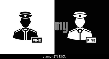 Polizist gibt feine Icon-Vektor-Logo-Set-Sammlung oder Bundle-Pack-Gruppe Stock Vektor