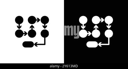 Prozess-, Methode-, Schritt-, Prozedur- oder Workflow-Symbol Vektor-Logo-Set Collection oder Bundle Pack Group Stock Vektor