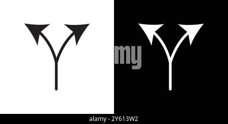 Trennpfeil in zweiteiliger Symbolvektor-Logo-Set-Sammlung oder Bündelpackungsgruppe Stock Vektor