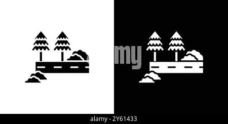 „Road on Landscape“-Symbol-Vektor-Set-Kollektion oder Bundle-Pack-Gruppe Stock Vektor