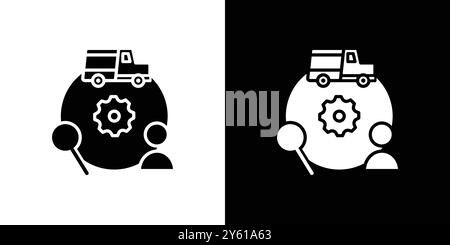 Lieferkettenprozesssymbol Vektor-Logo-Set Collection oder Bundle Pack Group Stock Vektor