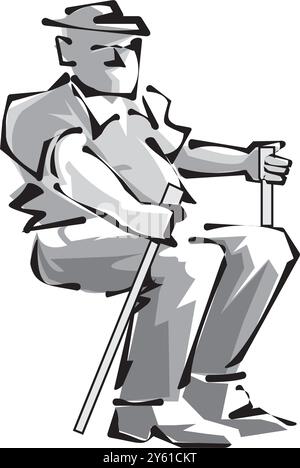 Artoon Farmer Charakter Agrarlandwirtschaft Bauernberuf Icon flache Vektor-Illustration Stock Vektor