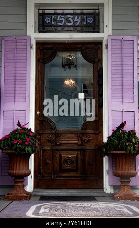 Tür, Haus in der Altstadt, Key West, Florida, USA Stockfoto
