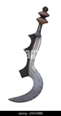 Ein Isolierter Gekrümmter Dolch Oder Messer Oder Eine Waffe Aus Dem Nahen Osten Stockfoto
