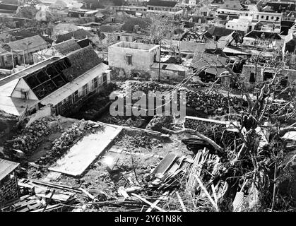 CYCLONE CAROLE CYCLONE DAMAGES PORT LOUIS 13 MÄRZ 1960 Stockfoto