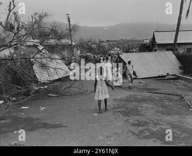 CYCLONE CAROLE CYCLONE DAMAGES PORT LOUIS 11 MÄRZ 1960 Stockfoto