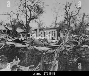 CYCLONE CAROLE CYCLONE DAMAGES PORT LOUIS 11 MÄRZ 1960 Stockfoto