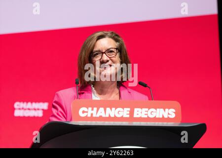 Liverpool, Großbritannien. September 2024. Eluned Morgan, Baroness Morgan of Ely, erste Ministerin von Wales, Mitglied des House of Lords, sprach auf der Labour-Konferenz. Liverpool UK Bild: Garyroberts/worldwidefeatures.com Credit: GaryRobertsphotography/Alamy Live News Stockfoto