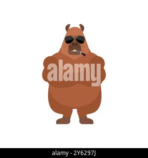 Capybara stark cool ernst. Nagetier strikt Stock Vektor