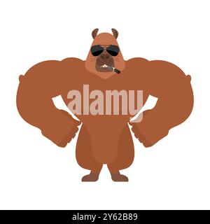 Capybara stark cool ernst. Nagetier strikt Stock Vektor