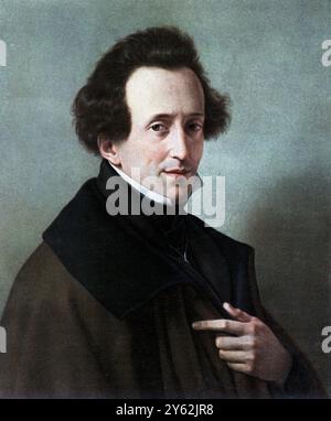 Felix Mendelssohn Bartholdy 1809-1847 ein Porträt von Wilhelm von Schadow in Düsseldorf 1835. März 1938 Stockfoto