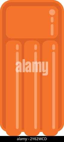 Orangefarbene aufblasbare Matratze für Swimmingpool isoliert auf weißem Hintergrund, entspannend auf Wasseroberfläche Stock Vektor