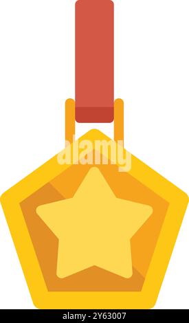 Die goldene Medaille mit einem Stern hängt und steht für Erfolg und Erfolg Stock Vektor