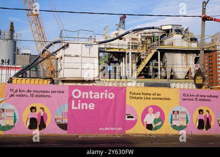 Toronto Ontario, September 2024. Baustelle der New Pape Station der Ontario Line Subway Entwicklung in Eaton und Danforth Stockfoto