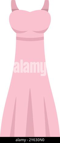 Diese minimalistische Illustration zeigt ein rosafarbenes Kleid, das eine stilvolle Interpretation femininer Mode bietet Stock Vektor