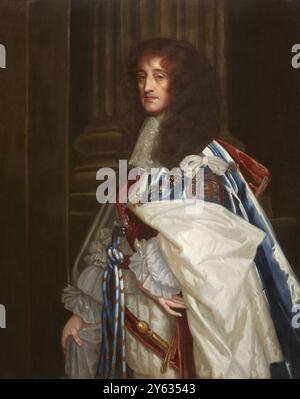 Porträt von Prinz Rupert vom Rhein (1619–1682) in den Gewändern des Garterordens. Museum: PRIVATE SAMMLUNG. Verfasser: PETER LELY. Stockfoto