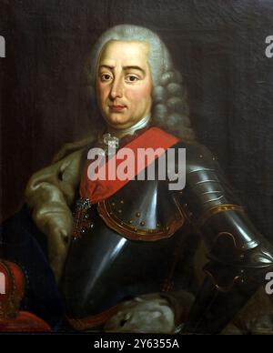 Porträt von König Peter III. Von Portugal und den Algarven (1717–1786). Museum: Staatliches Keramikmuseum und Landgut des 18. jahrhunderts. Kuskowo, Moskau. Autor: ANONYM. Stockfoto