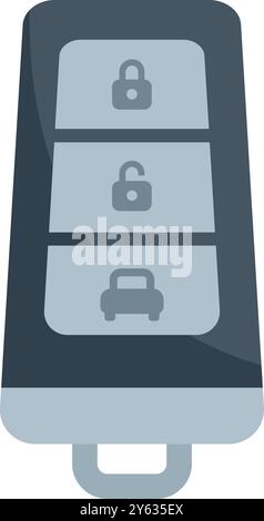 Der Smart Car Key zeigt Tasten zum Verriegeln und Entriegeln für Zugang und Sicherheit an Stock Vektor